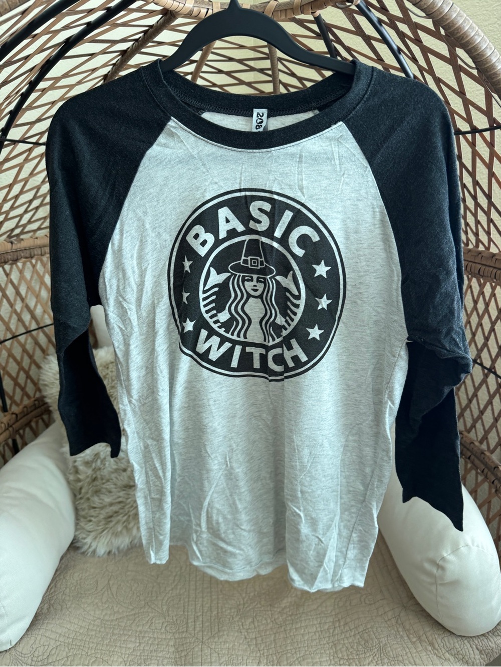 Halloween Coffee Siren Basic Witch 3/4 Sleeve Small